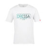Dressa Authentic feliratos környakú rövid ujjú pamut póló - fehér