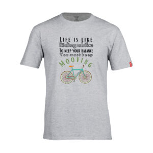 Dressa Bicajos mintás környakú rövid ujjú pamut póló - melírszürke