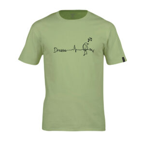 Dressa EKG Bird mintás környakú rövid ujjú pamut póló - zöld