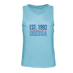 Dressa EST.1992 feliratos férfi pamut ujjatlan póló - világoskék