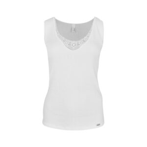 Dressa Everyday csipkés női pamut trikó - fehér