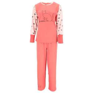 Dressa Home cica mintás női pamut rövid ujjú pizsama - mályva