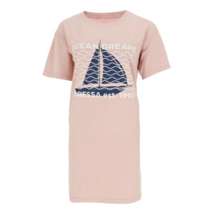 Dressa Ocean Dreams feliratos organikus pamut pólóruha - rózsaszín