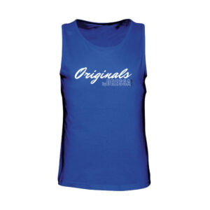 Dressa Originals feliratos férfi pamut ujjatlan póló - királykék