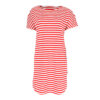 Dressa Rigato pamut női zsebes csíkos pólóruha - piros és fehér