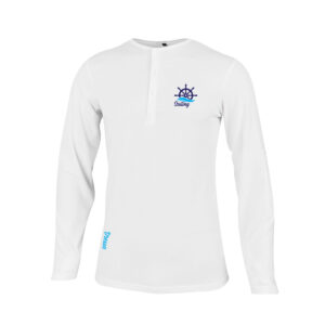 Dressa Sailing feliratos felgombolható ujjú férfi gombos póló