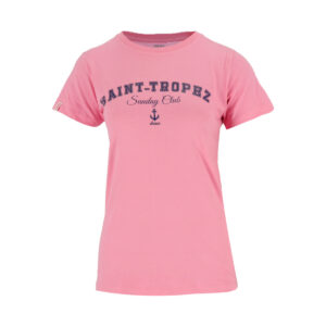 Dressa Sunday Club feliratos női pamut póló - rózsaszín