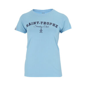 Dressa Sunday Club feliratos női pamut póló - világoskék