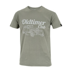 Dressa Oldtimer Club autó mintás pamut póló - szürke