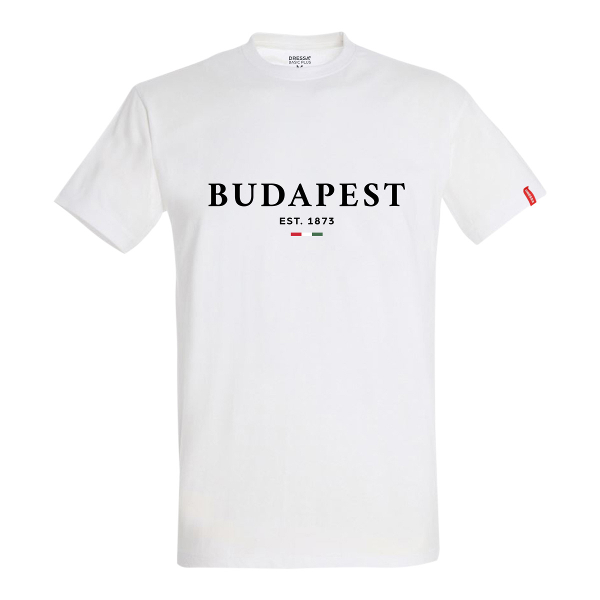 Dressa Budapest 1873 feliratos környakú rövid ujjú pamut póló