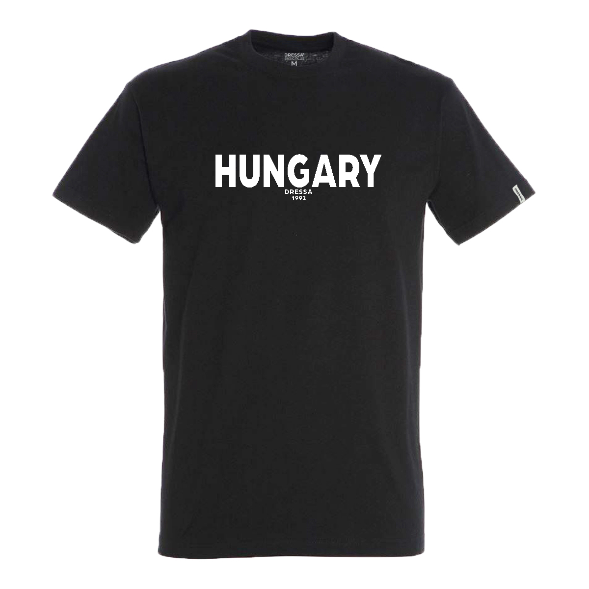 Dressa Hungary feliratos környakú rövid ujjú pamut póló