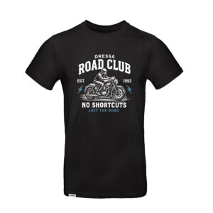 Dressa Road Club motoros mintás környakú rövid ujjú pamut póló