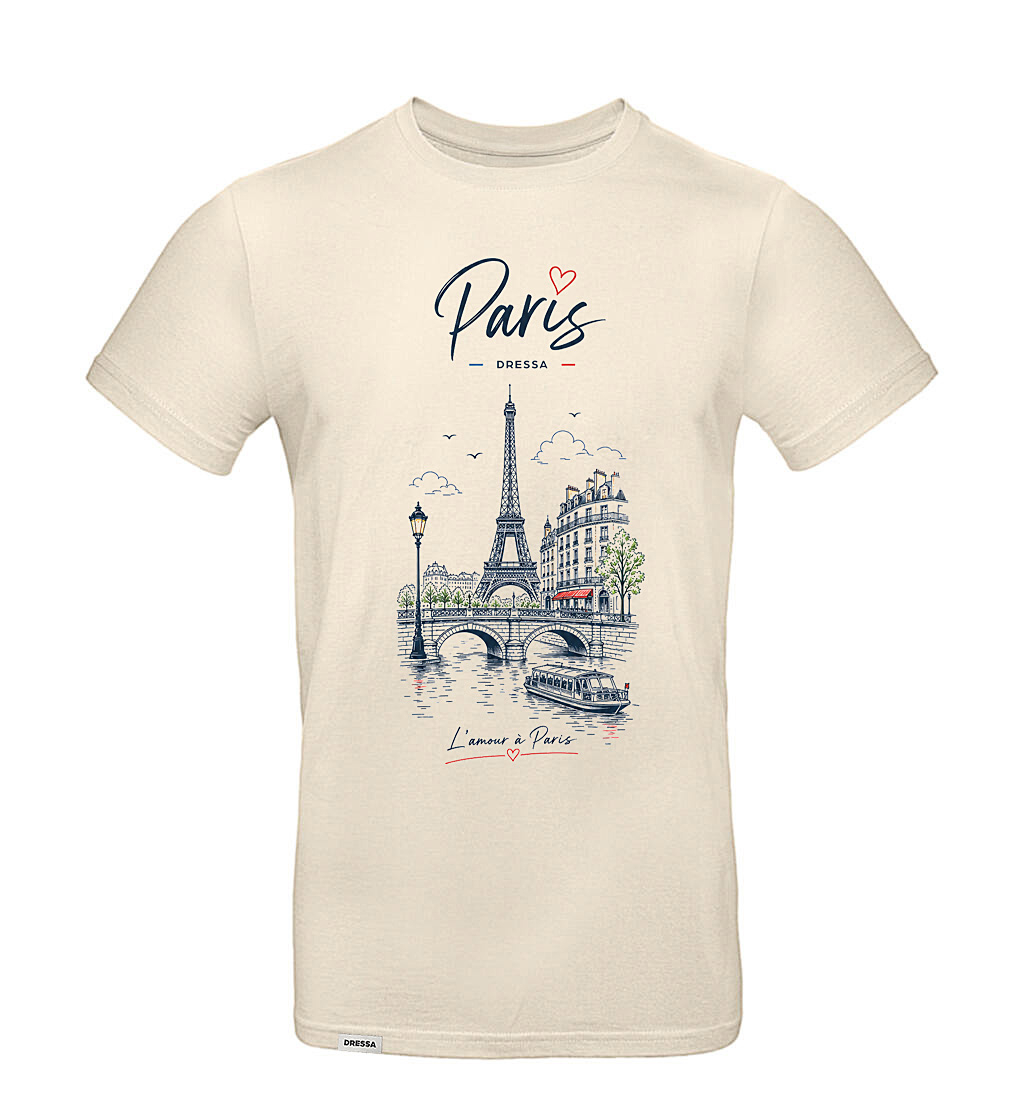 Dressa Paris mintás környakú rövid ujjú pamut póló