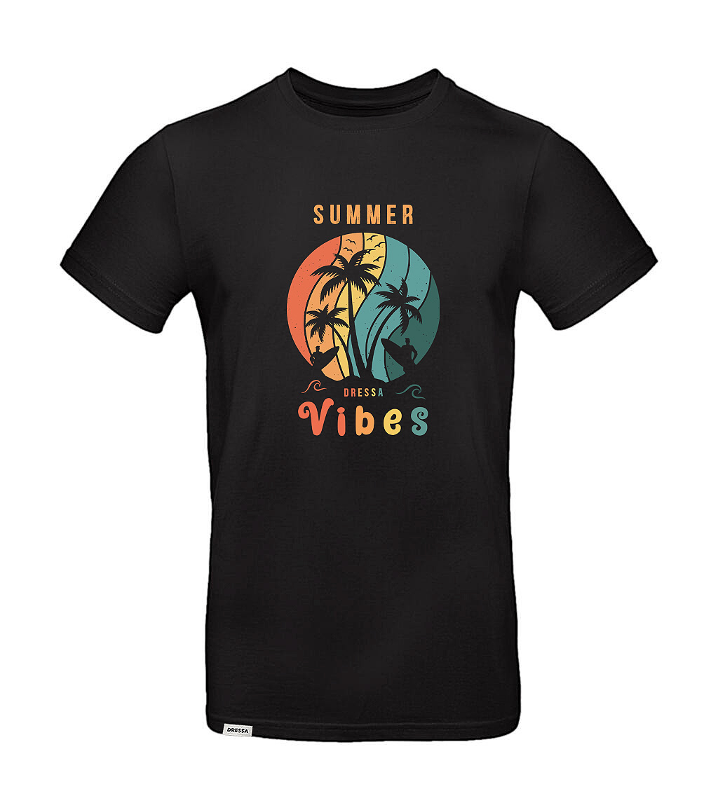 Dressa Summer Vibes mintás környakú rövid ujjú pamut póló